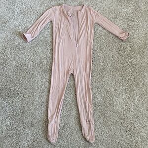 Kyte baby bamboo footie - soft blush pink 18-24 month